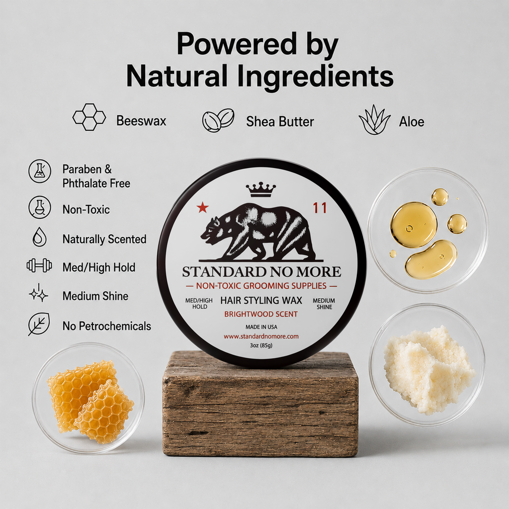 Men's Hair Styling Wax  | Medium/High Hold & Medium Shine | Non-Toxic | 3oz