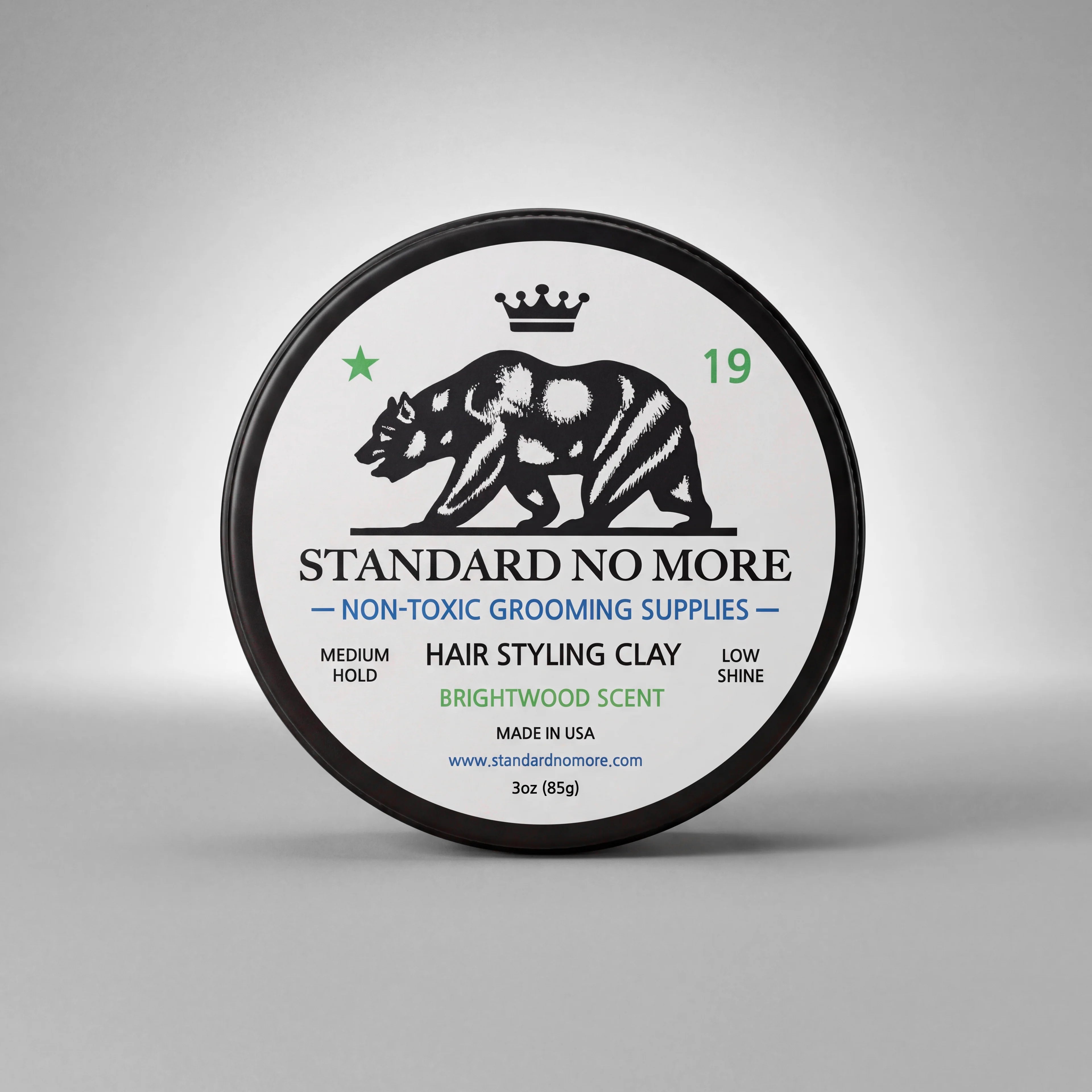 Men's Hair Styling Clay  | Medium Hold & Low Shine | Non-Toxic | 3oz