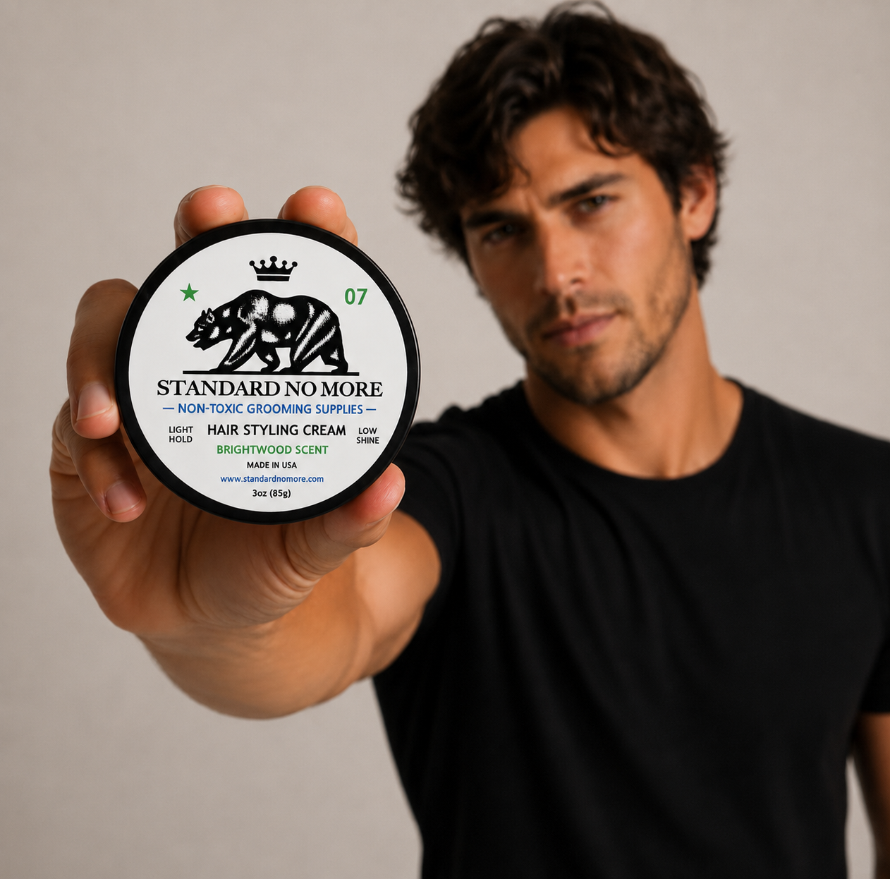 Men's Hair Styling Cream  | Light Hold & Low Shine | Non-Toxic | 3oz