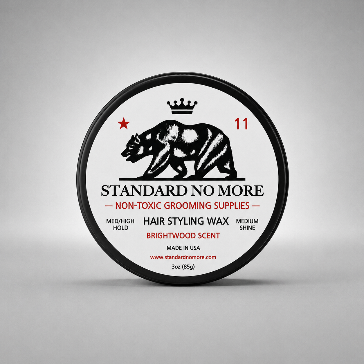 Men's Hair Styling Wax  | Medium/High Hold & Medium Shine | Non-Toxic | 3oz