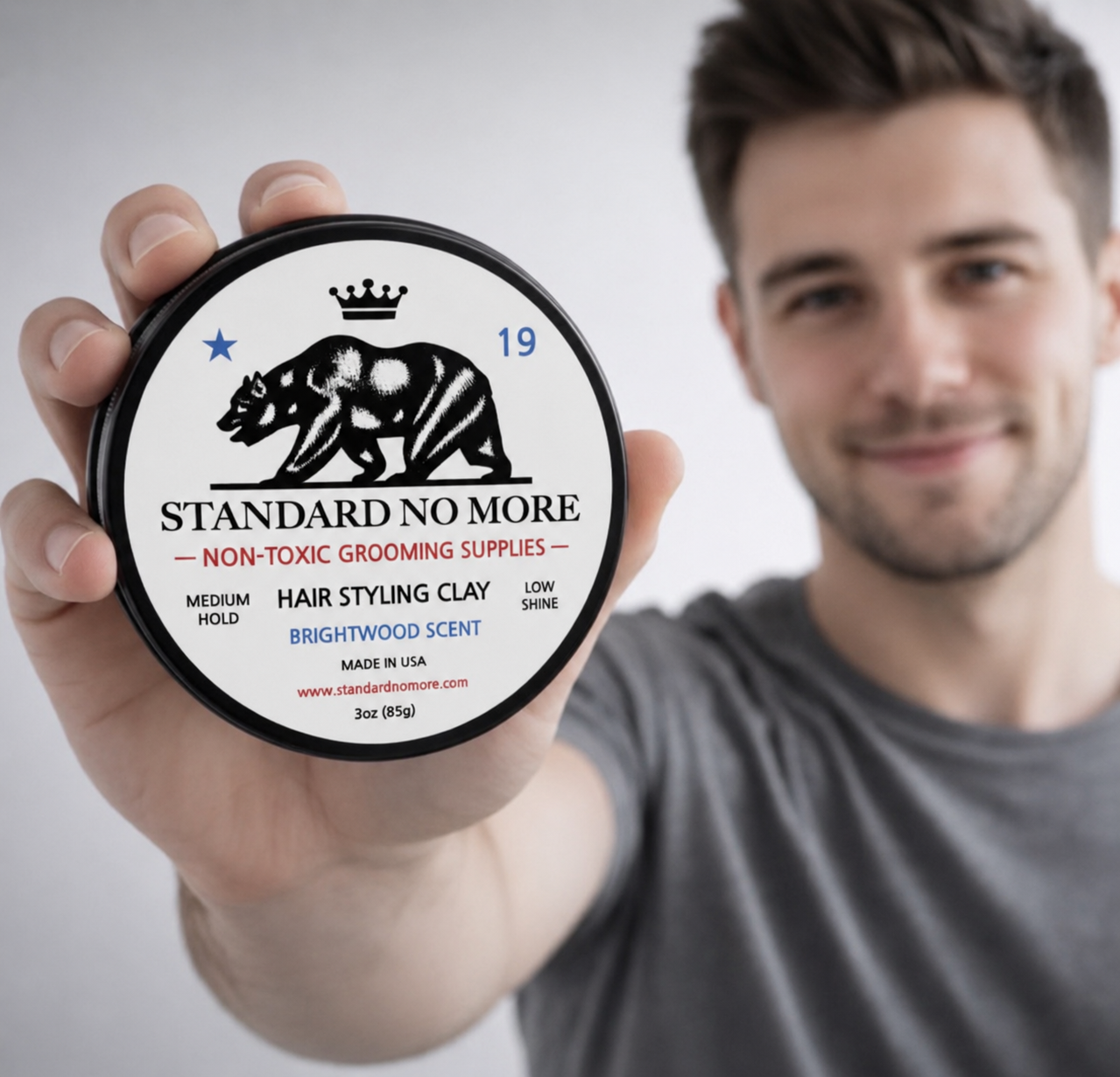 Men's Hair Styling Clay  | Medium Hold & Low Shine | Non-Toxic | 3oz